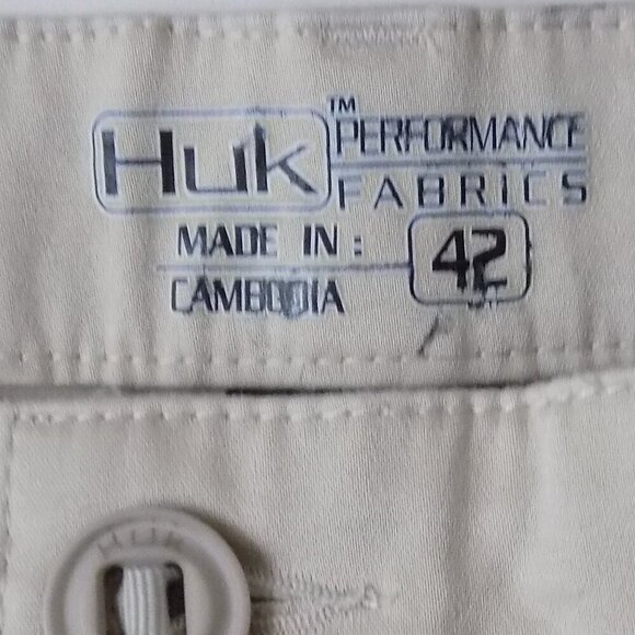 Huk Navigate Performance Fishing Pants Size 42 Lt Beige Khakis - Picture 5 of 6